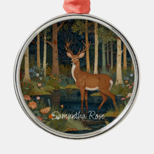 Retro deer woodland forest metal tree decoration