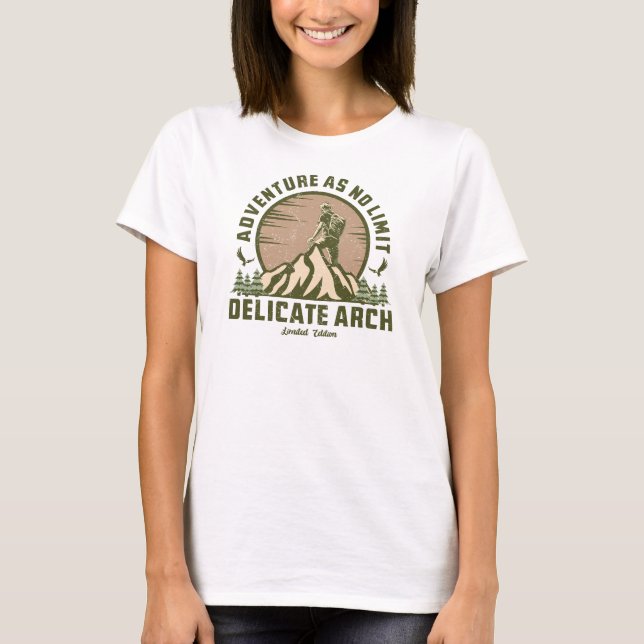 Retro Delicate Arch Hike Sunset T-Shirt (Front)
