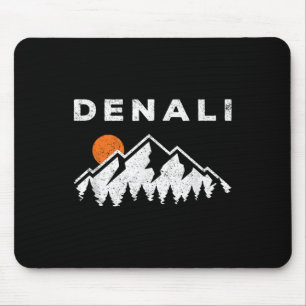 Retro Denali National Park Mountains Vintage Alask Mouse Mat