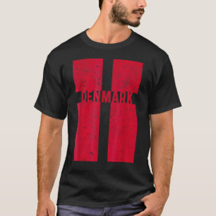 Retro Denmark Flag Danish Souvenir Big Vintage Sty T-Shirt