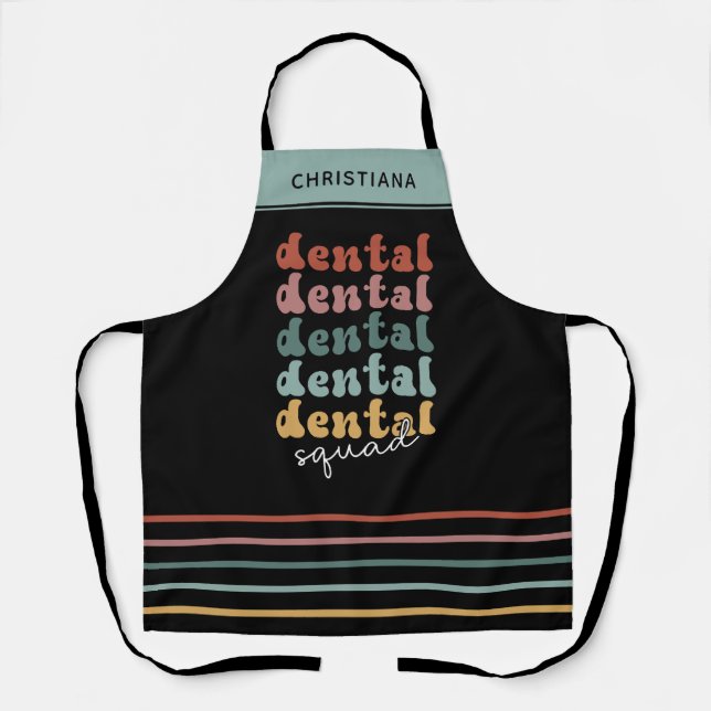 Retro Dental Squad | Dental Team | Dental Staff Apron (Front)