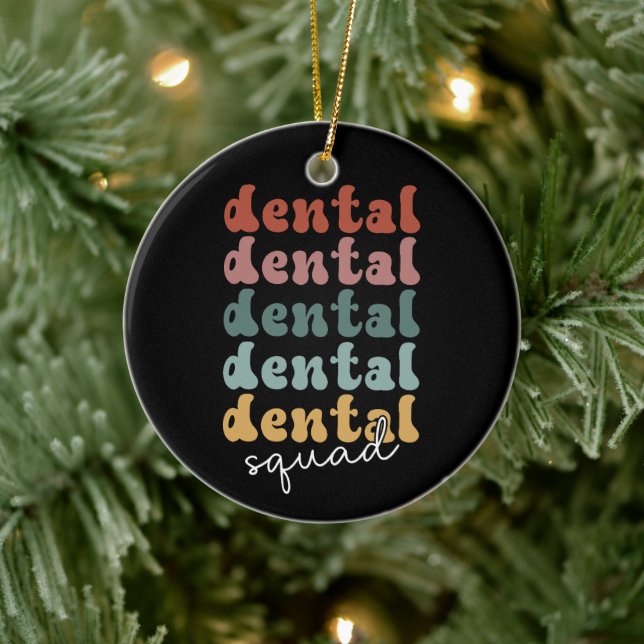 Retro Dental Squad | Dental Team | Dental Staff Ceramic Tree Decoration (Tree)