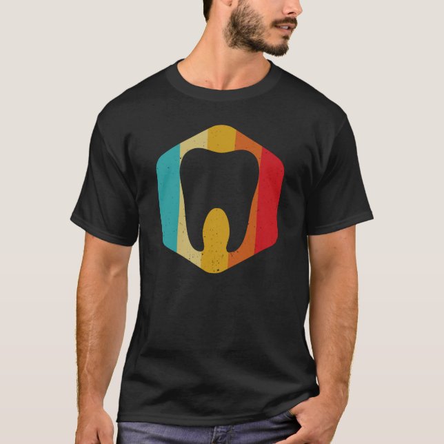 Retro Dentist Hygienist Gifts Dental Molar Tooth T-Shirt (Front)