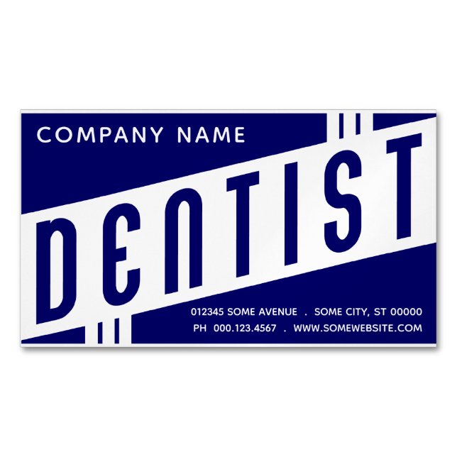 Retro Dentist Magnetic Magnetic Business Card (Front)