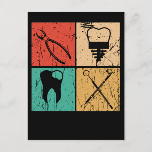 Retro Dentist Tools Dental Assistant Postcard
