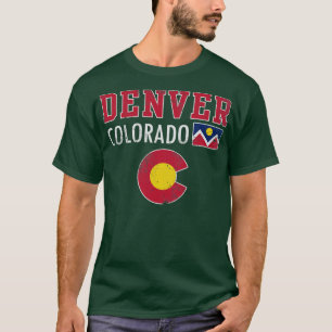 Retro Denver Colorado Flag Vintage Fade T-Shirt