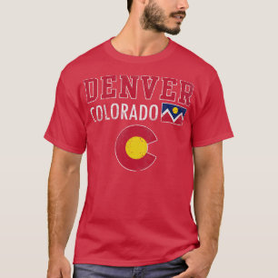 Retro Denver Colorado Flag Vintage Fade T-Shirt