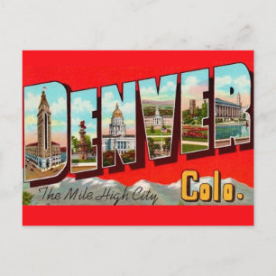 Retro Denver Colorado Postcard