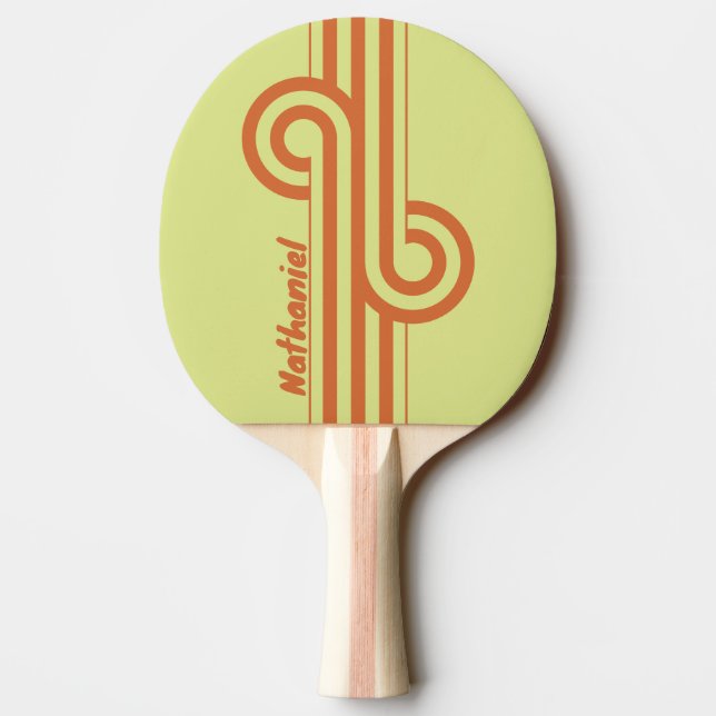 Retro Desert Cactus Dual Stripe Loop with Name Ping Pong Paddle (Back)