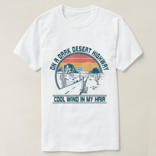 Retro Desert Highway Sunset Design T-Shirt