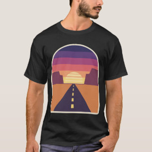 Retro Desert Highway Sunset Southwest Scene T-Shirt