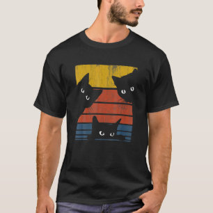 Retro Desi Hree Cats Vintage Black Animals Women M T-Shirt