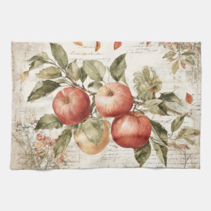 Retro design Apple branch Tea Towel