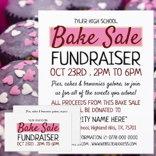 Retro Design, Charity Bake Sale Event Advertising Flyer
