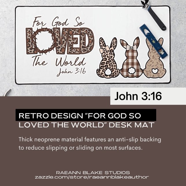 Retro Design "For God So Loved the World" Desk Mat (Creator Uploaded)