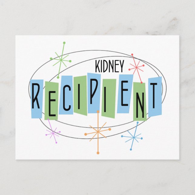 Retro design Kidney Transplant Recipient Postcard (Front)