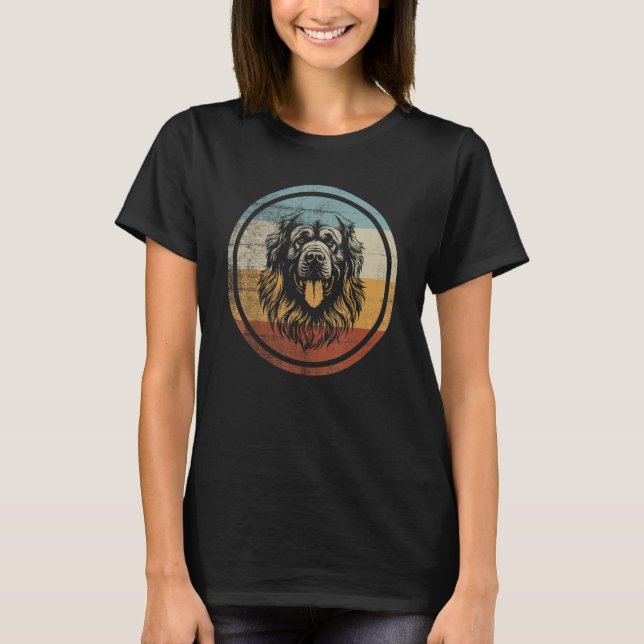 Retro Design Leonberger Dog T-Shirt (Front)