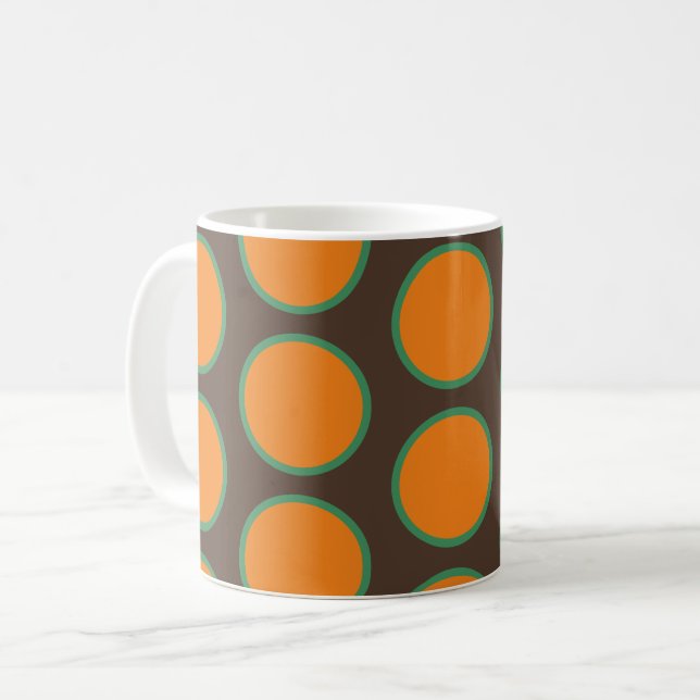 Retro design of the 1970s vintage coffee mug (Front Left)
