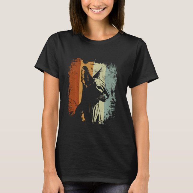 Retro Design Peterbald Cat T-Shirt (Front)