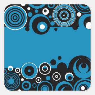 Retro design square sticker