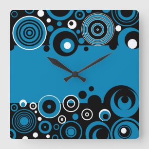 Retro design square wall clock