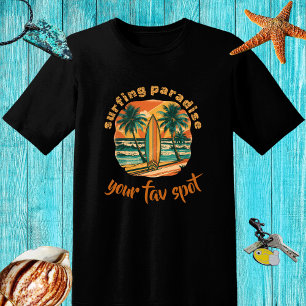 Retro design 'Surfing paradise' and spot name T-Shirt