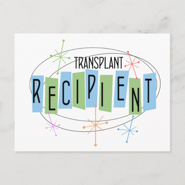 Retro design Transplant Recipient Postcard (Front)