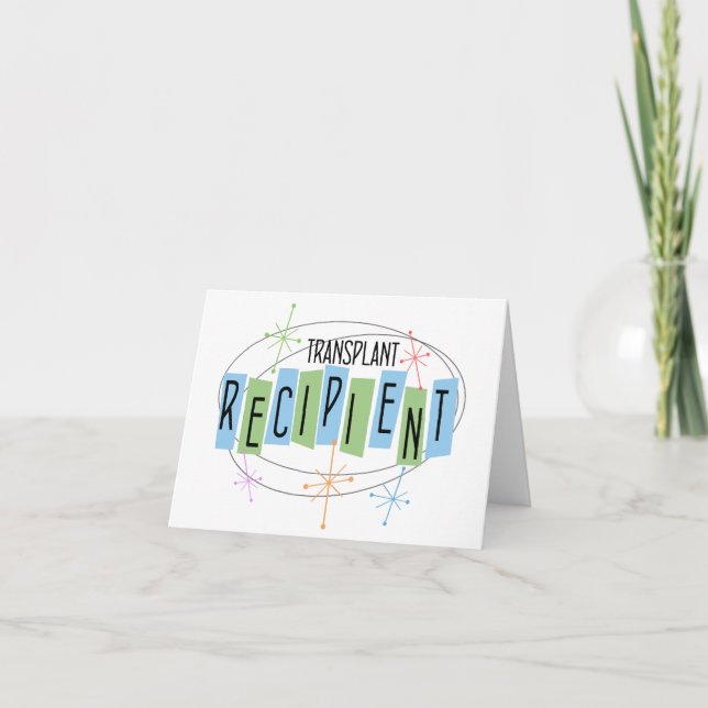 Retro design Transplant Recipient Thank You Card (Front)