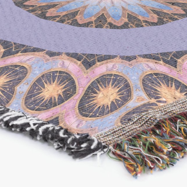  Retro Design with Orange & Purple Circles  Throw Blanket (Corner)