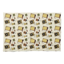 Retro designs of T.V.’s, records