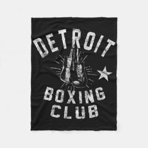 Retro Detroit Boxing Club - Vintage Distressed Box Fleece Blanket