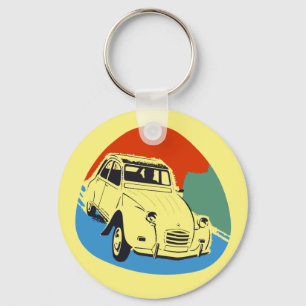 Retro Deux Chevaux the tin snail Key Ring