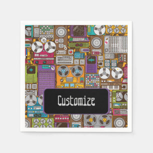 Retro Devices Recording Studio Napkins
