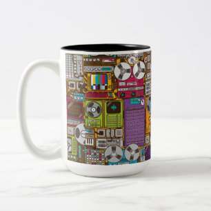 Retro Devices Recording Studio Two-Tone Coffee Mug