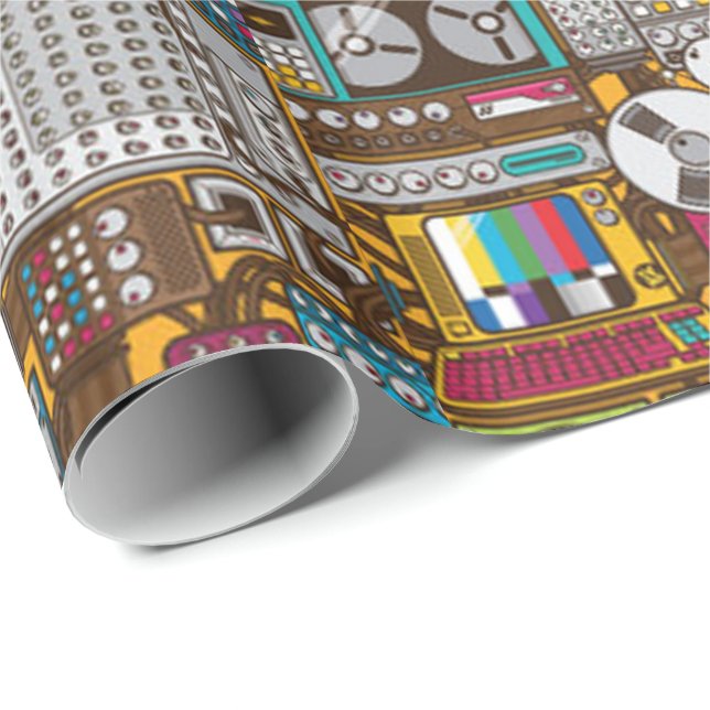 Retro Devices Recording Studio Wrapping Paper (Roll Corner)