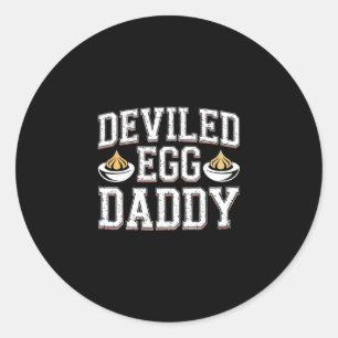 Retro Deviled Egg Daddy Funny Thanksgiving Fathers Classic Round Sticker