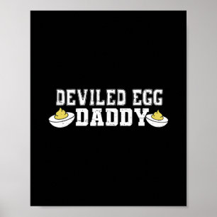 Retro Deviled Egg Daddy Funny Thanksgiving Fathers Poster