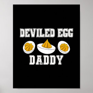 Retro Deviled Egg Daddy Funny Thanksgiving Fathers Poster