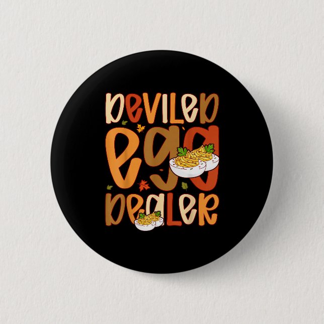 Retro Deviled Egg Er Thanksgiving Dinner Funny  6 Cm Round Badge (Front)