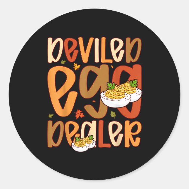 Retro Deviled Egg Er Thanksgiving Dinner Funny  Classic Round Sticker (Front)