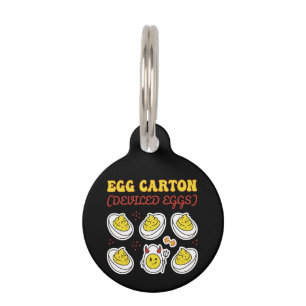 Retro Deviled Egg Six Pack Fitness Pun Vintage Egg Pet Tag