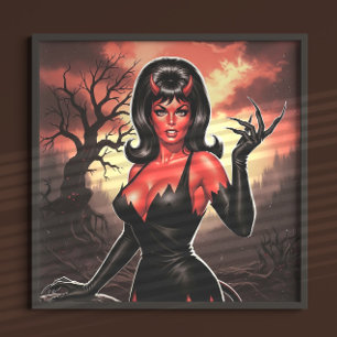 Retro Devilish Pin-up Poster