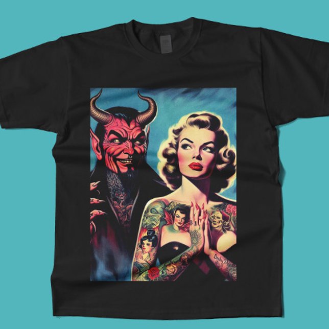 Retro Devilish Tattooed Pin-up T-Shirt (Creator Uploaded)