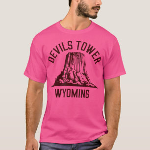 Retro Devils Tower National Monument Wyoming Camp T-Shirt