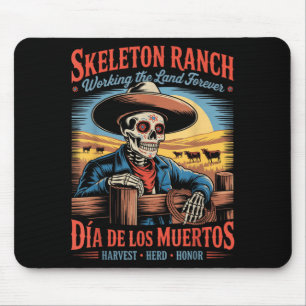 Retro Día De Los Muertos Cowboy Farmer Mouse Mat