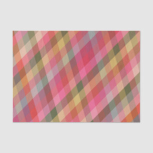 Retro Diagonal Christmas Plaid Cute Preppy Holiday Tissue Paper