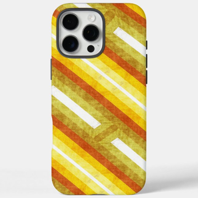 Retro Diagonal Stripes in Yellow and Orange Case-Mate iPhone Case (Back)