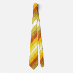 Retro Diagonal Stripes in Yellow and Orange Tie
