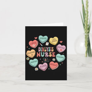 Retro Dialysis Nurse Valentine Heart Women Nurse Card