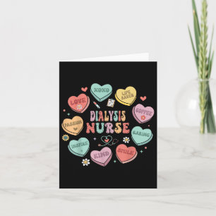 Retro Dialysis Nurse Valentine Heart Women Nurse  Card